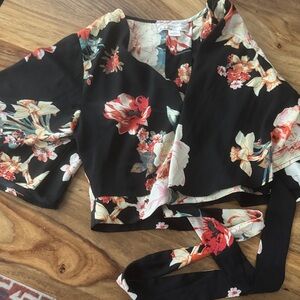 Floral Wrap Top